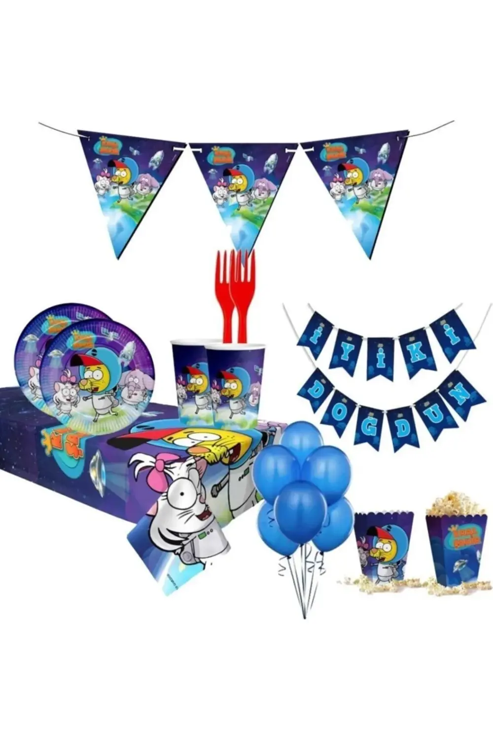 Kral Şakir Uzayda Doğum Günü Konsepti 8 Kişilik Tamamı Lisanslı Ü