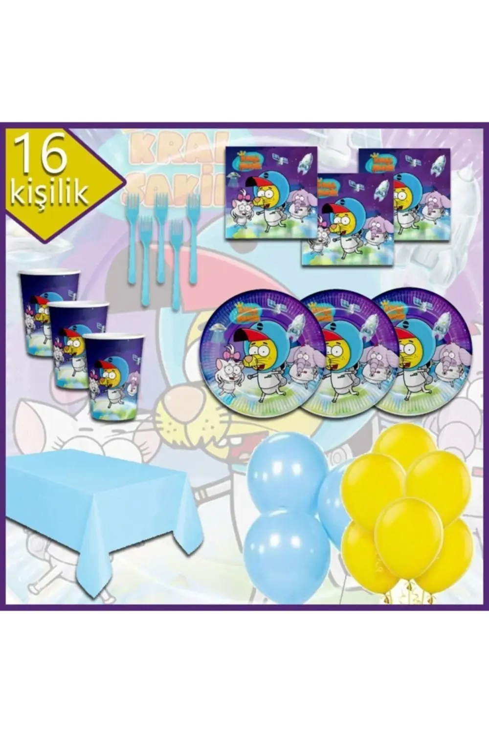 Kral Şakir Uzayda Konsept Parti Seti 16 Kişilik 94 Parça