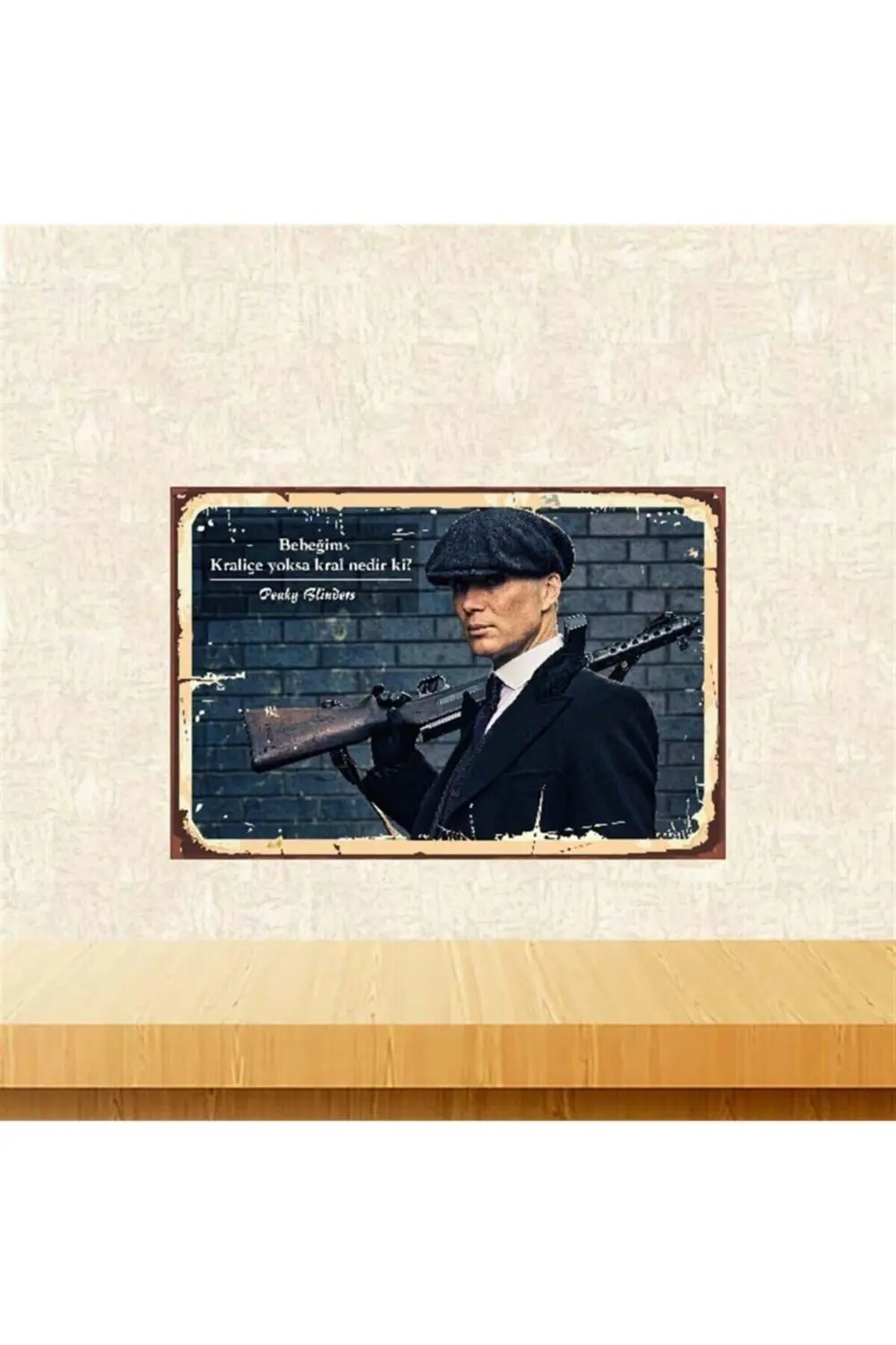 Kraliçe Yoksa Kral Nedir Ki Peaky Blinders 20-30 Cm Retro Ahşap P