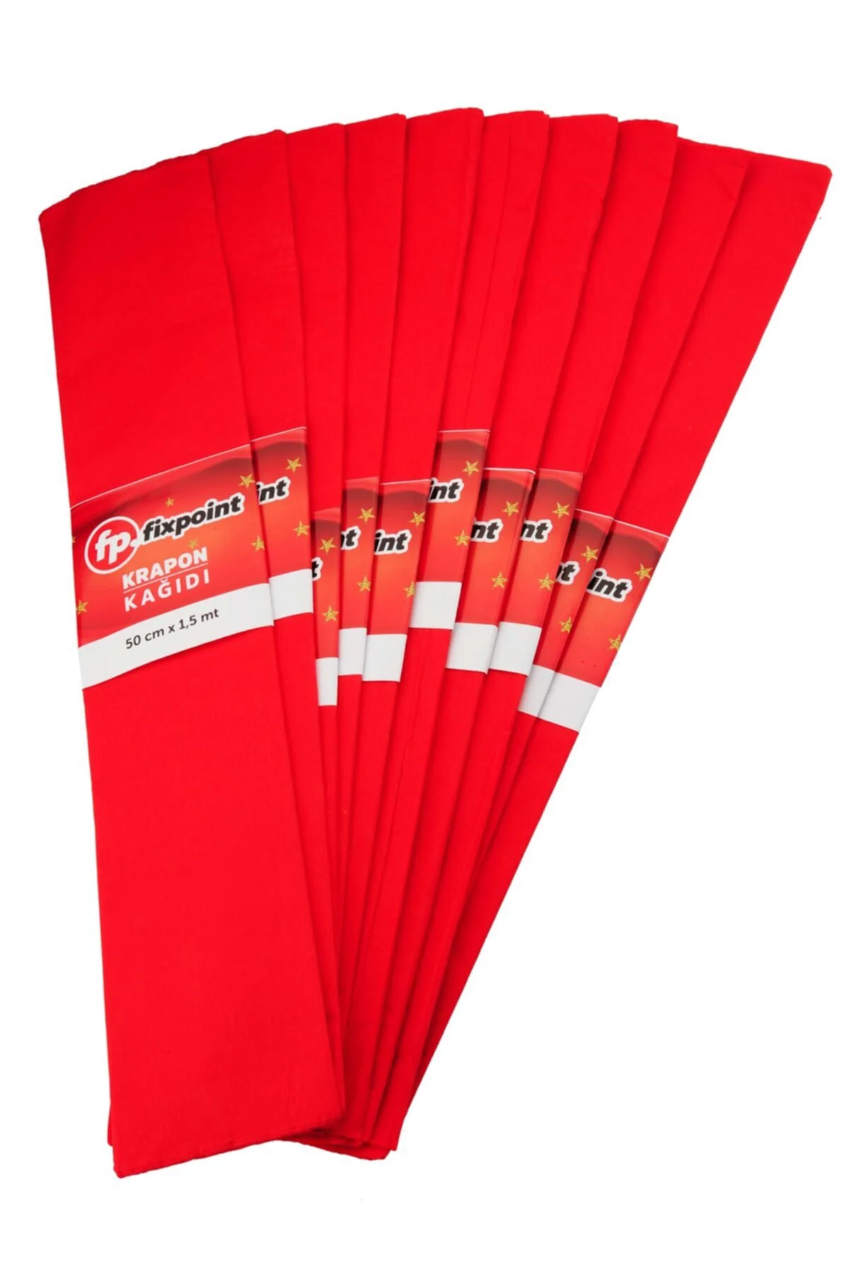 Krapon Kağıdı Kırmızı Renk 10'lu, 1,5mt X 50cm