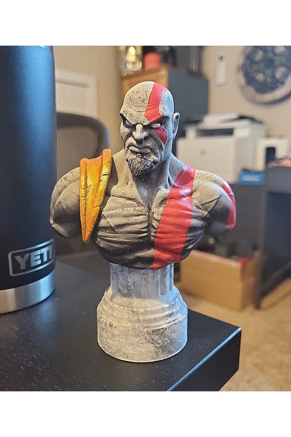 Kratos Haşin Öfke God of War Boyalı Büst 12 CM