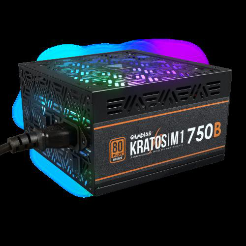 Gamdias Kratos M1-750B, 750W, 80+ Bronze,  Aktif Pfc, Rgb, Gaming, Atx, P