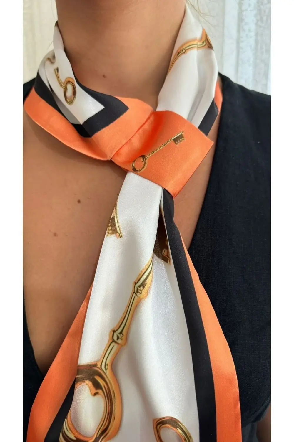 Kravat Eşarp Anahtar Desenli