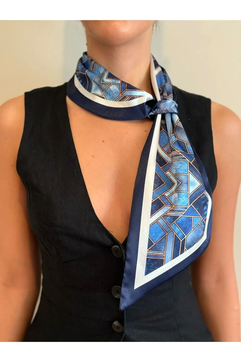 Kravat Eşarp Kot Desen