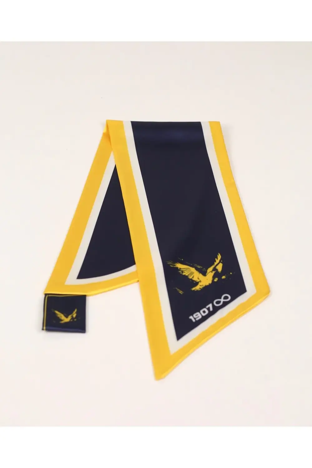 Kravat Eşarp Sarı Lacivert Kanarya Desenli