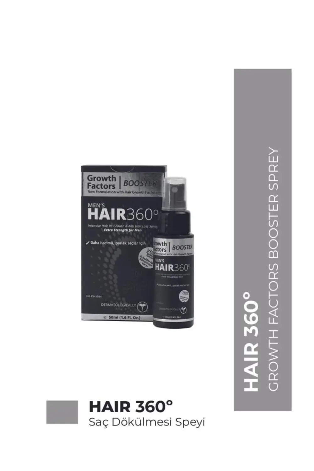 KRC DERMA Hair 360 Growth Factors Booster Men Sprey 50 ml