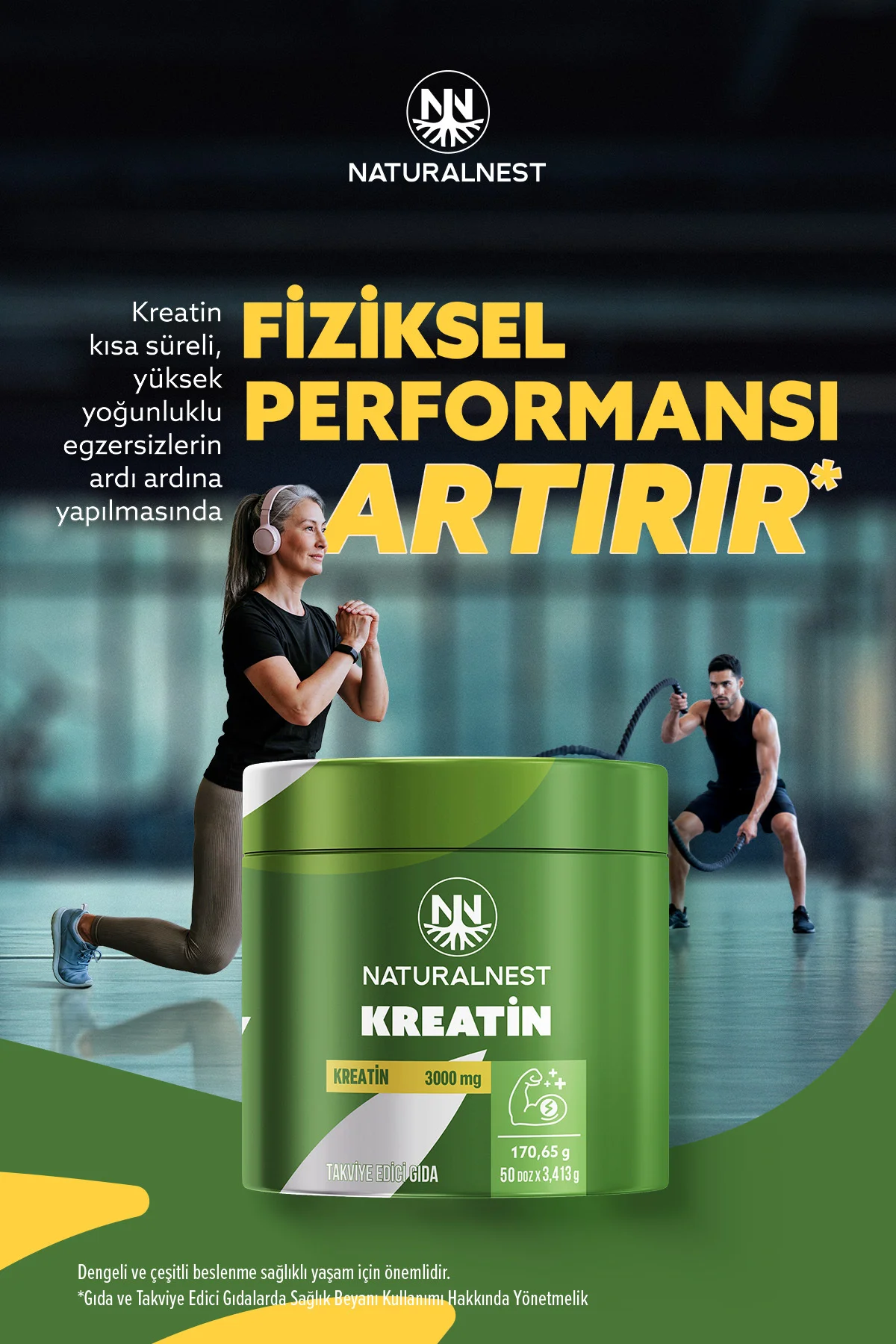 Kreatin 1 ölçeğinde 3000mg Kreatin İçerir 170,65 gr Fiyatı, Yorumları ve Özellikleri