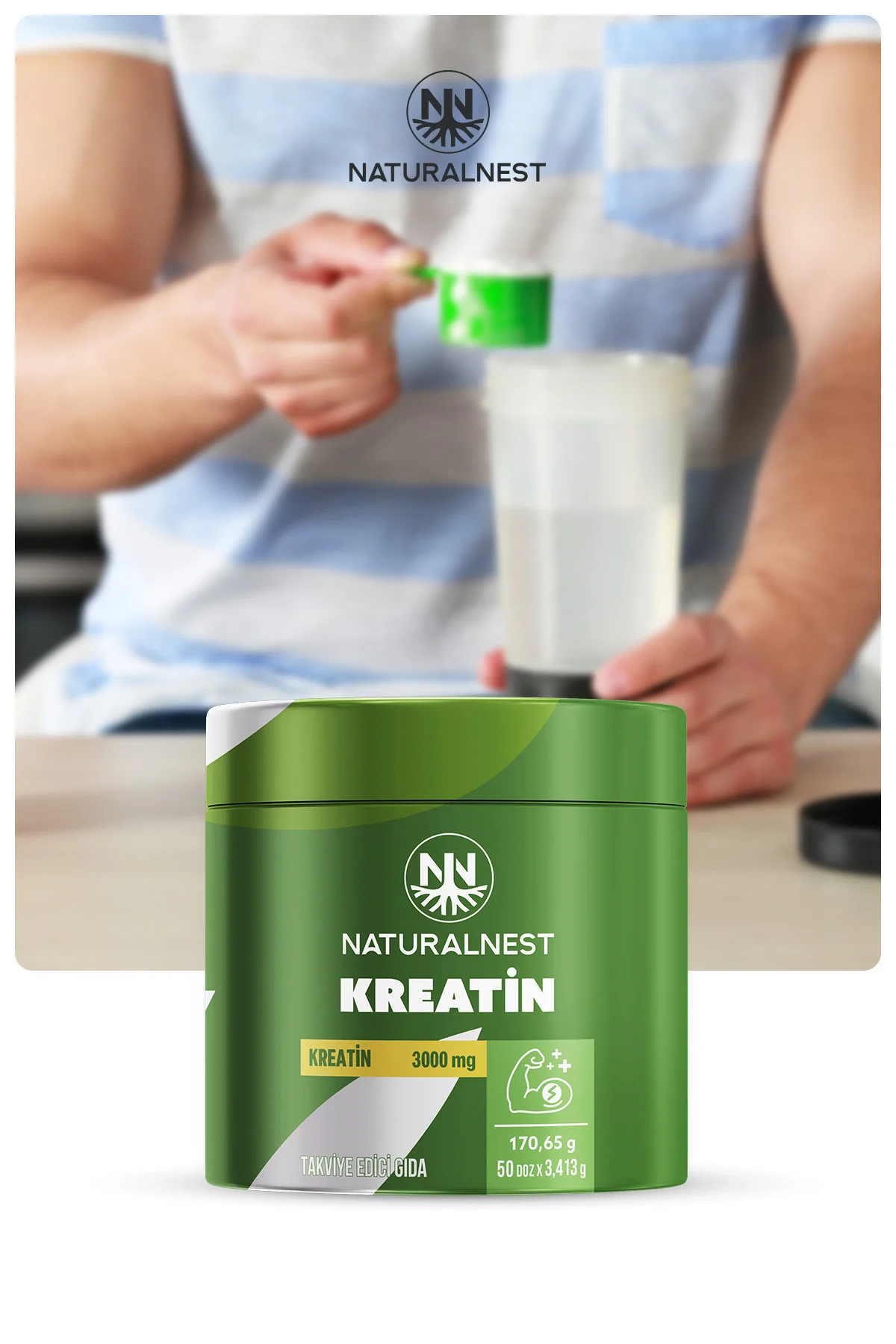 Kreatin 1 ölçeğinde 3000mg Kreatin İçerir 170,65 gr Fiyatı, Yorumları ve Özellikleri