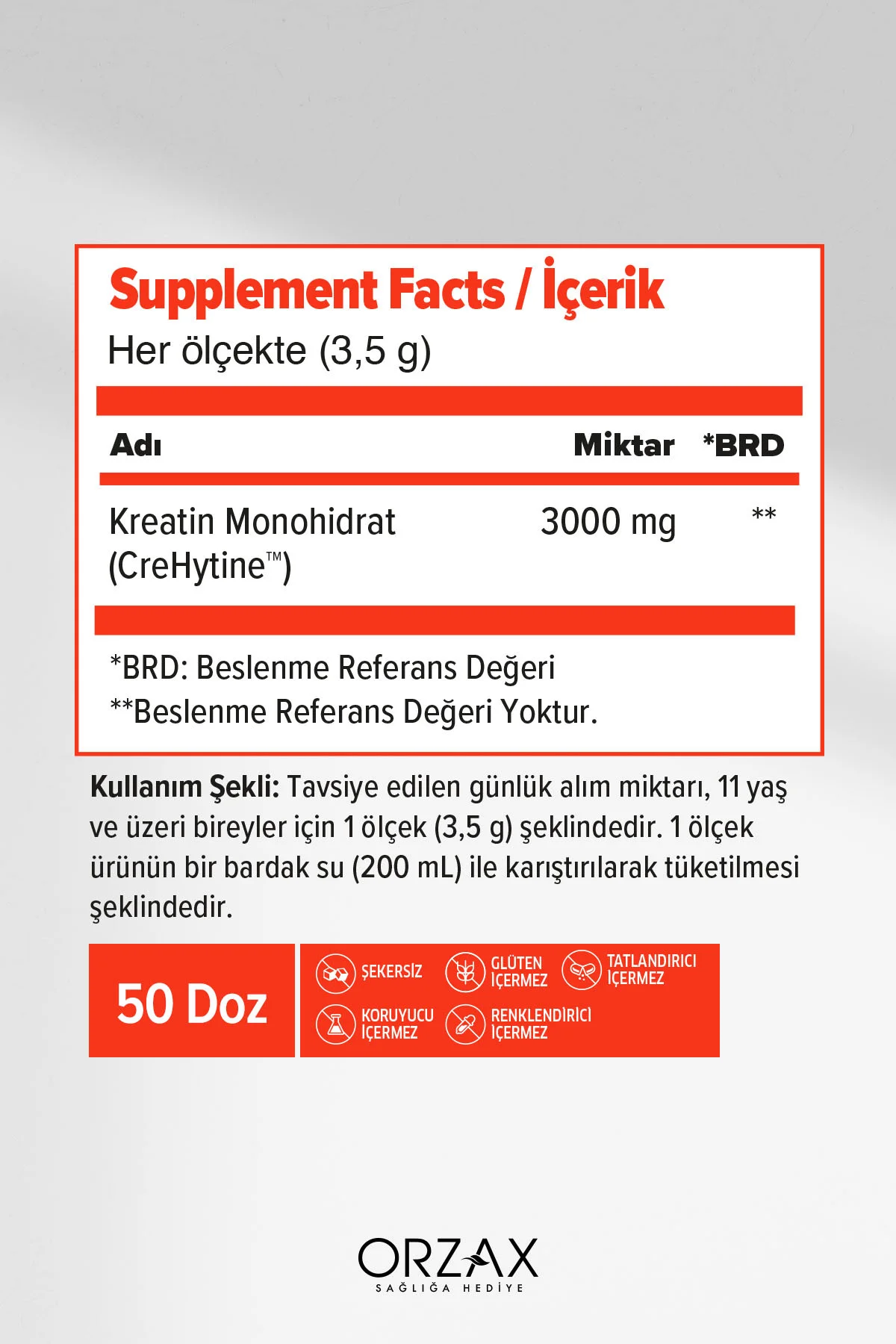 KREATIN 3000 MG TOZ FORM 50 DOZ 175 GR Fiyatı, Yorumları ve Özellikleri