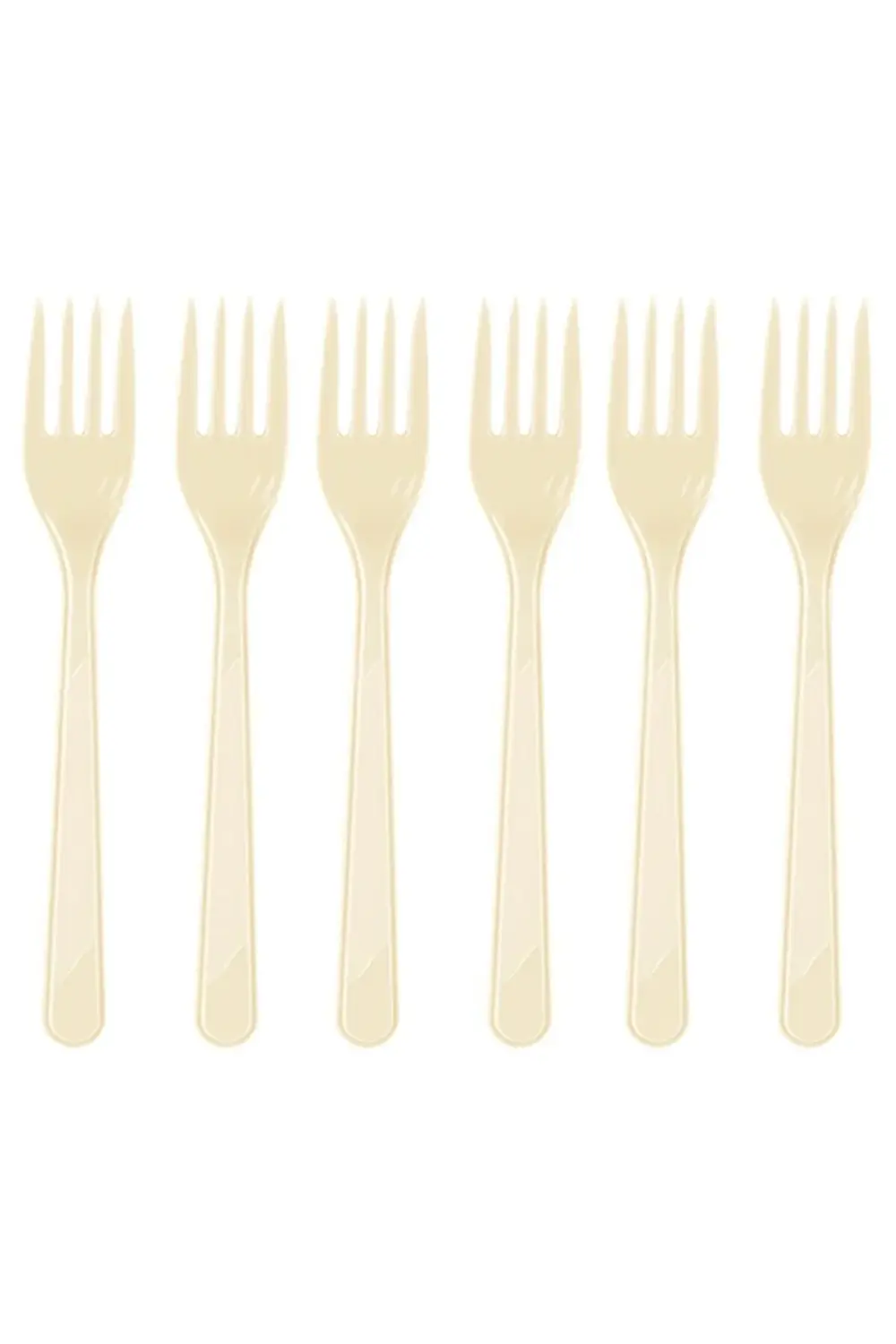 Krem 25'li Plastik Çatal Krem Plastik Çatal