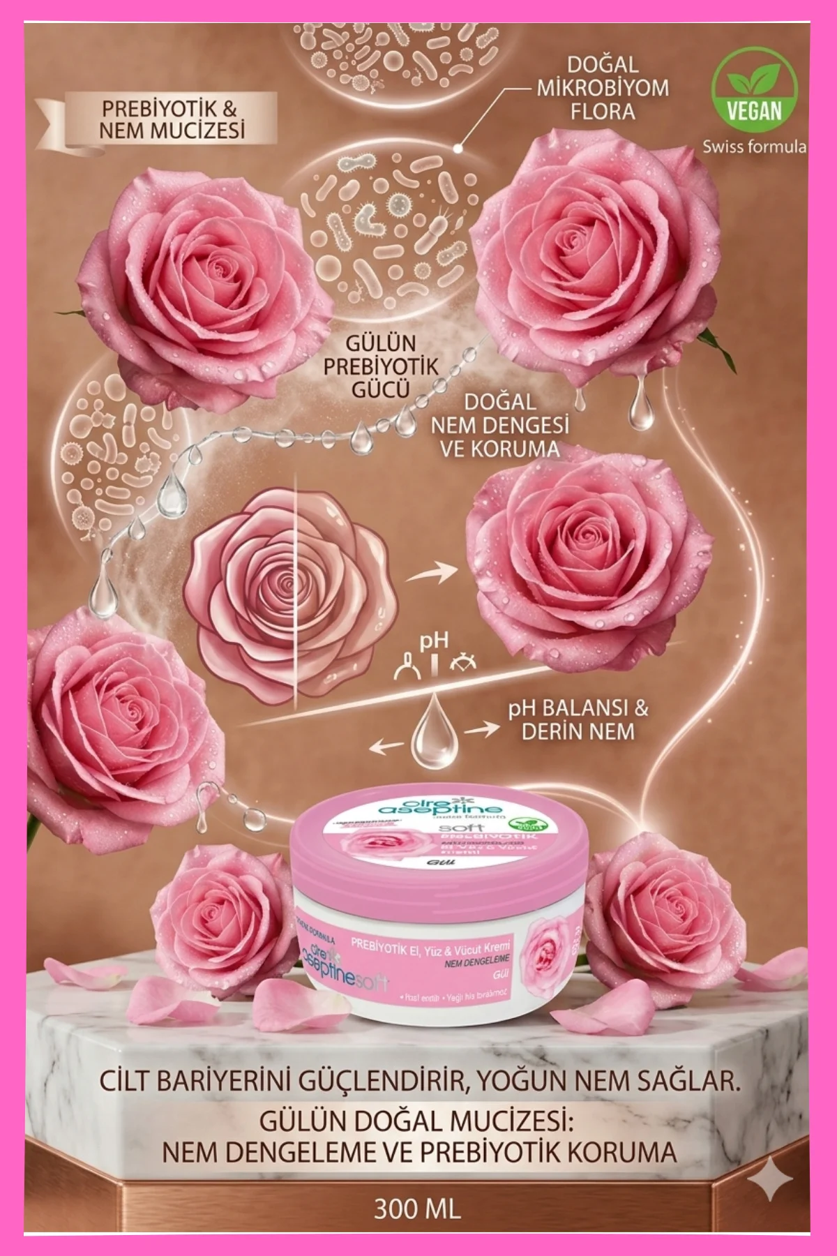Krem 300ml Prebiyotik Gül