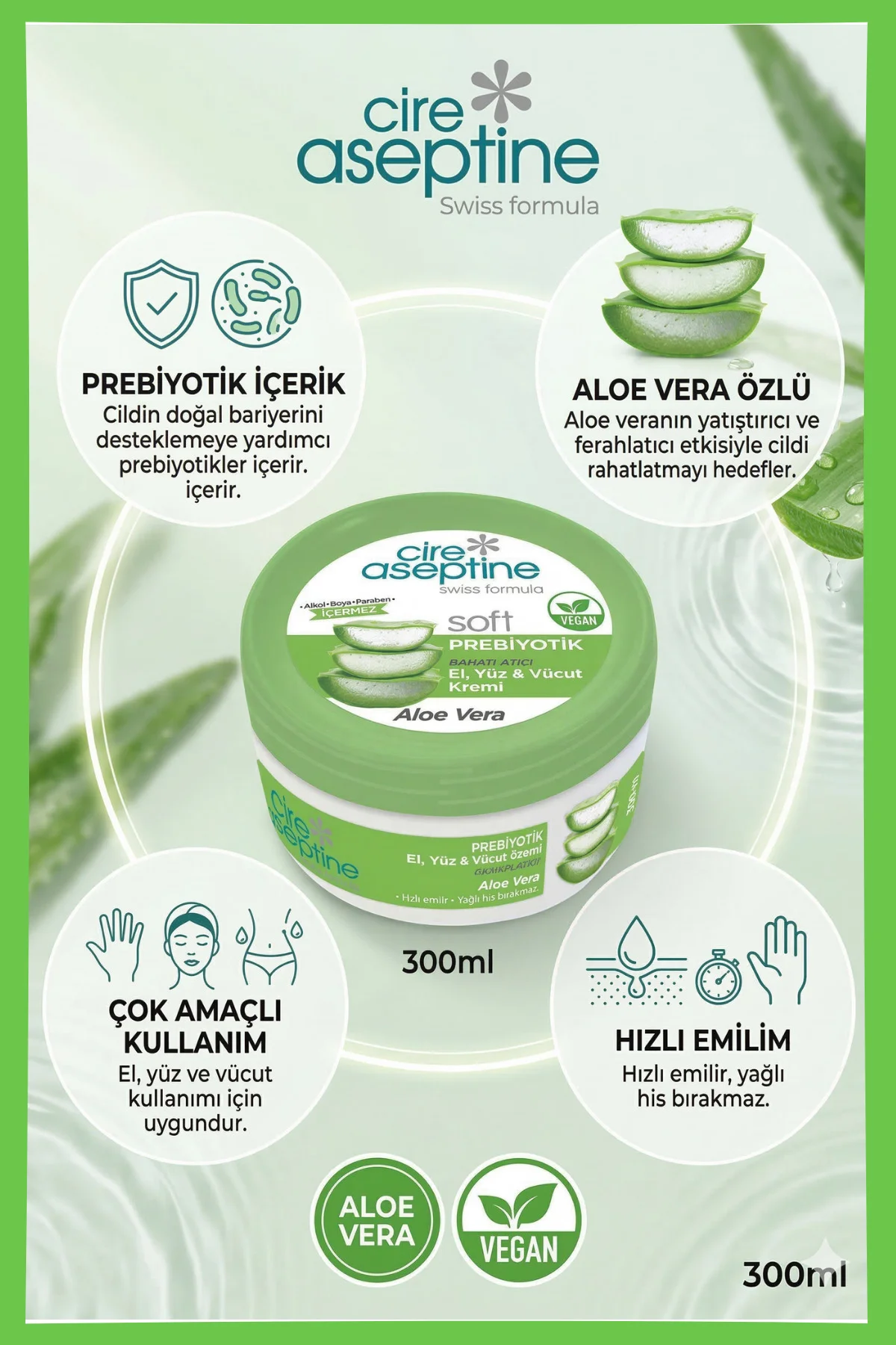 Krem 300ml Prebiyotik Aloe Vera