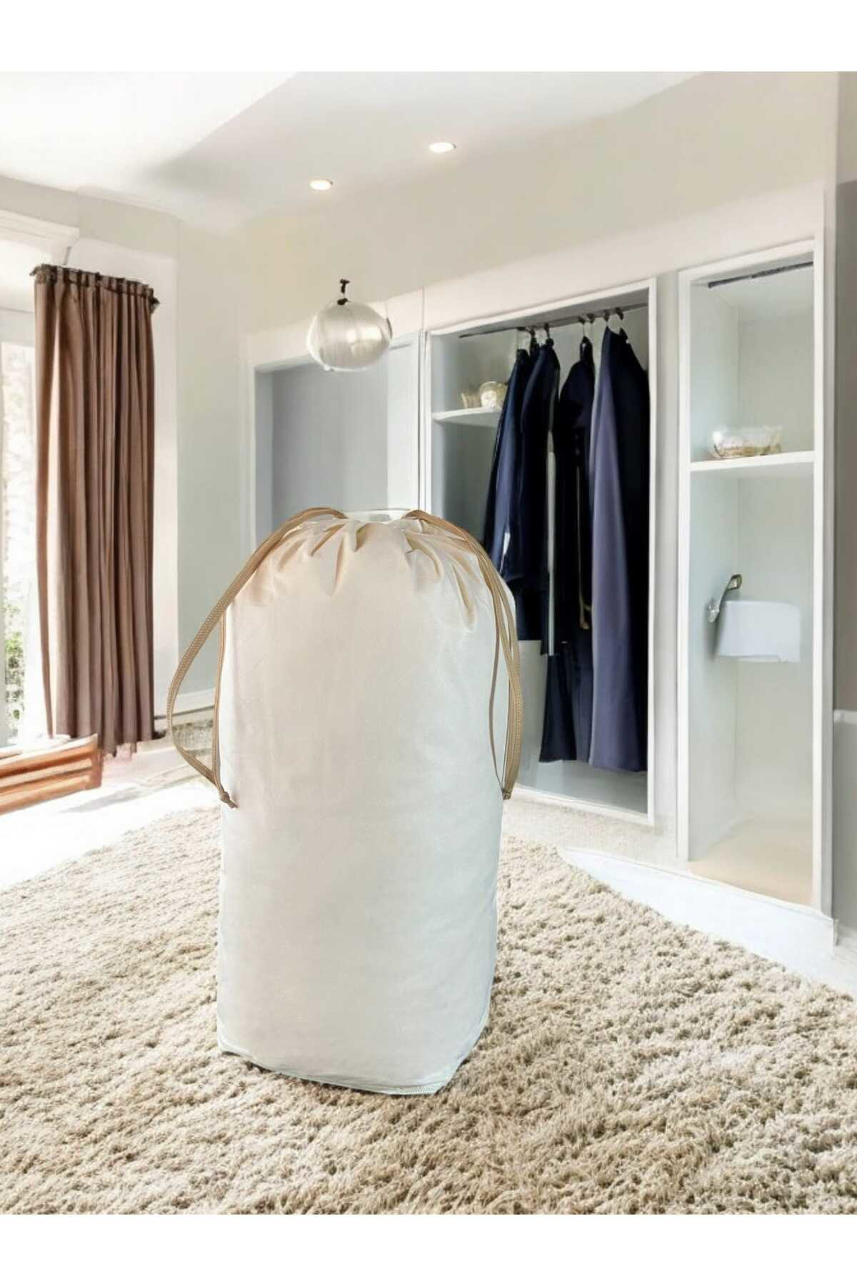 Balkan Room Krem Büzgülü Hurç Xlarge 86X62 Cm - Taşınma Çantası - Yorgan Yast