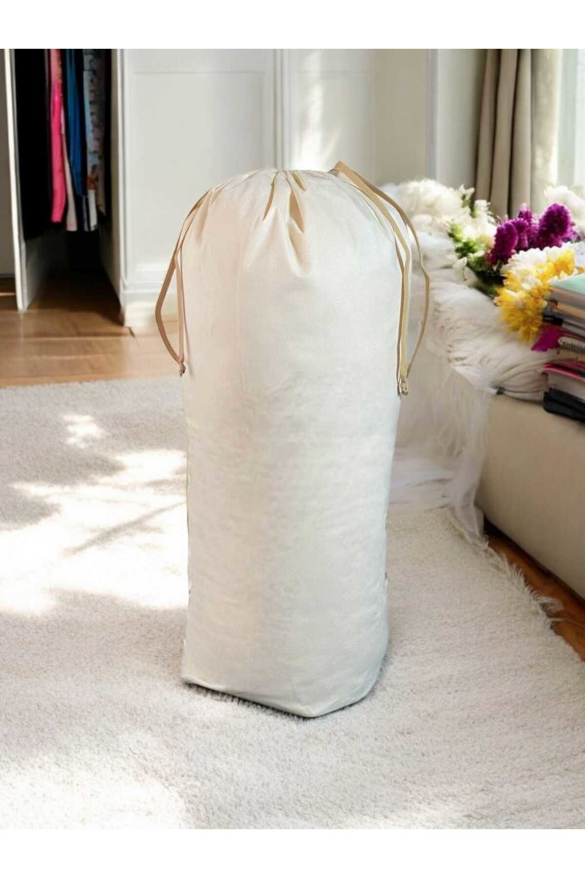 Balkan Room Krem Büzgülü Hurç Xxlarge 104X62 Cm - Taşınma Çantası - Yorgan Ya