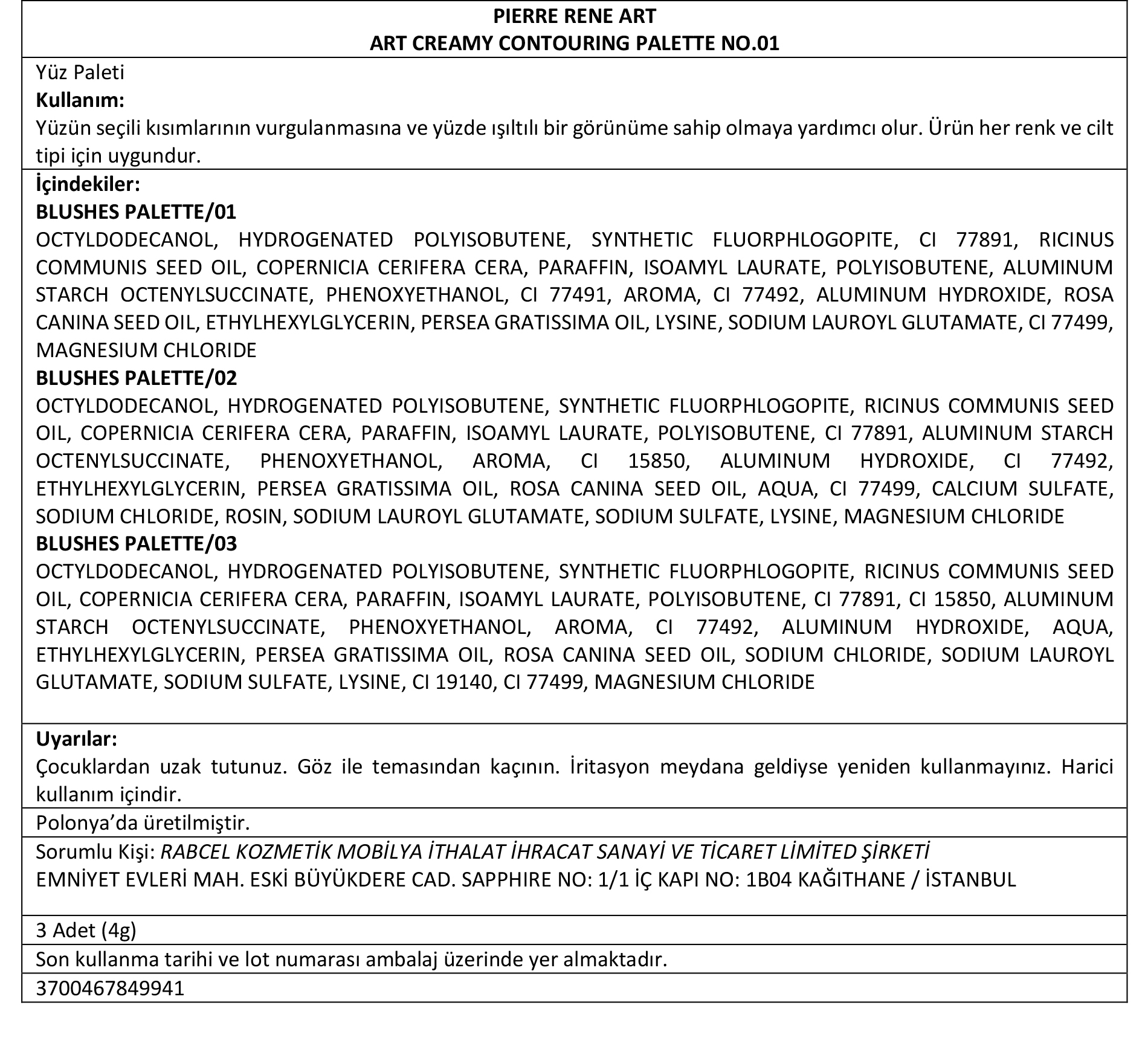 Krem Kontür ART. - 01