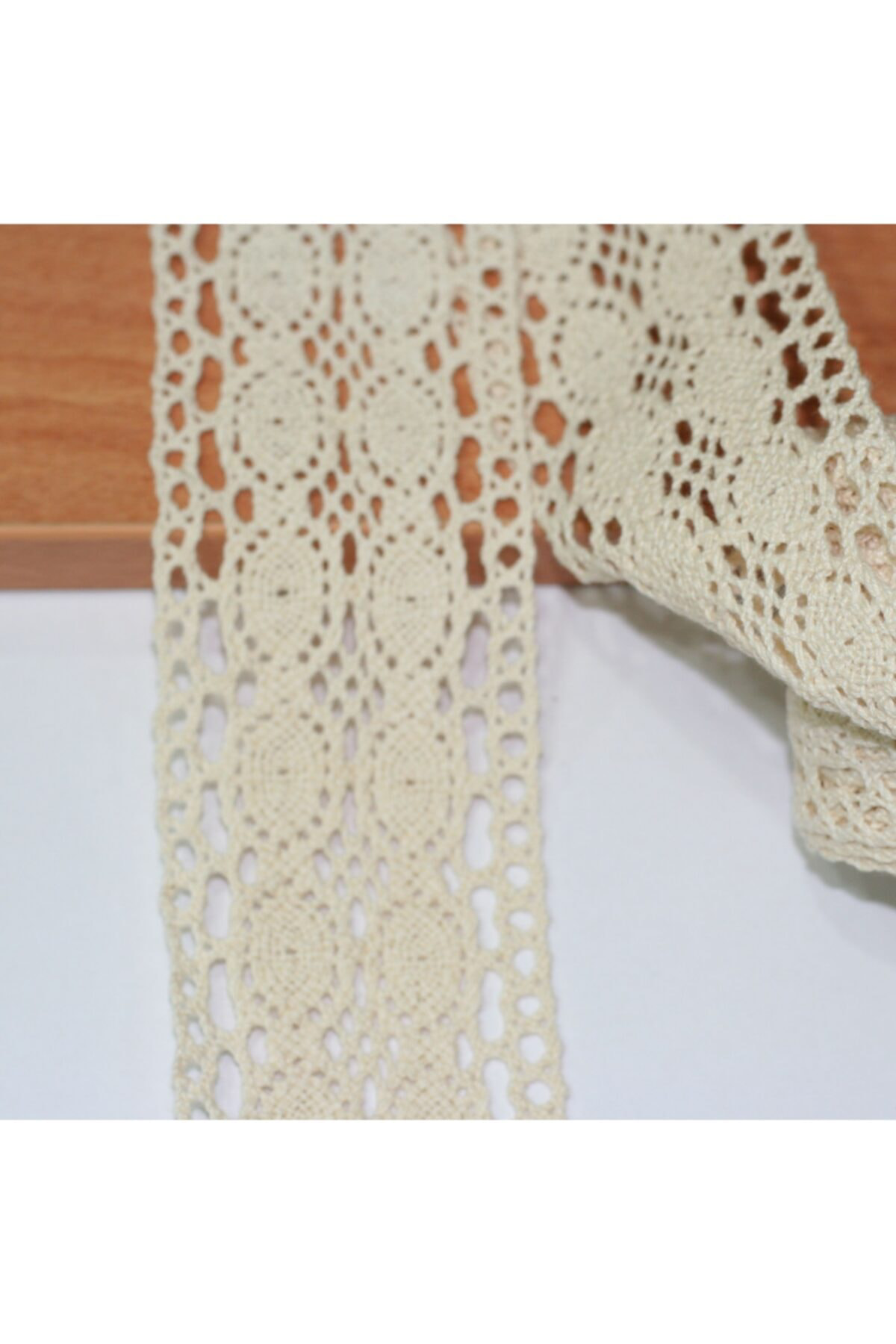 Tuhafiyecimiz Krem Pamuk Ara Dantel