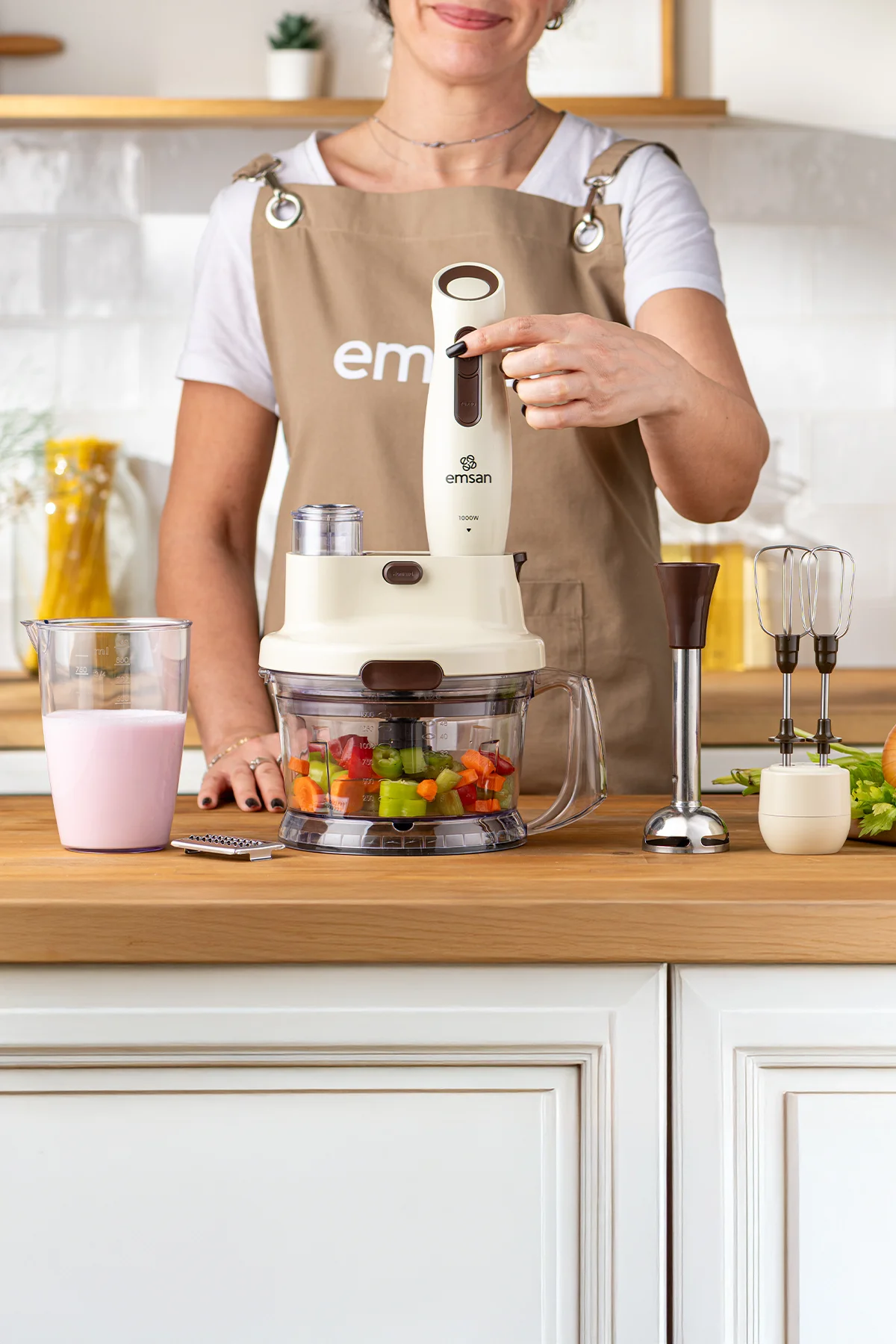 Krem Renkli Çok Fonksiyonlu Mutfak Robotu, Nostaljik Tasarım, 283