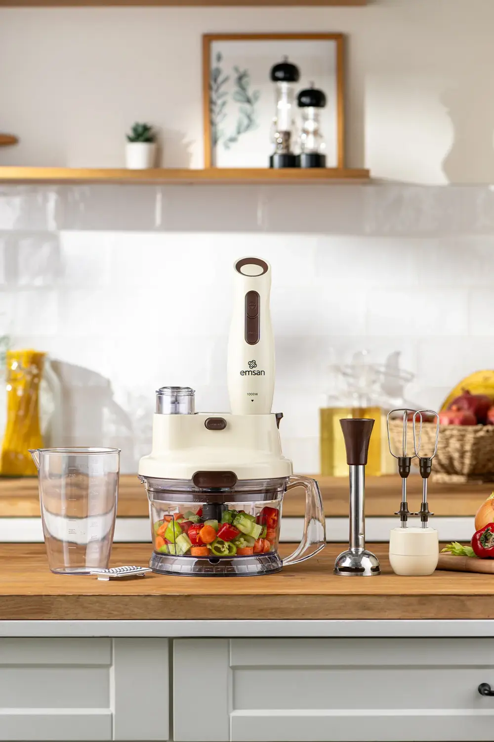 Krem Renkli Çok Fonksiyonlu Mutfak Robotu, Nostaljik Tasarım, 283