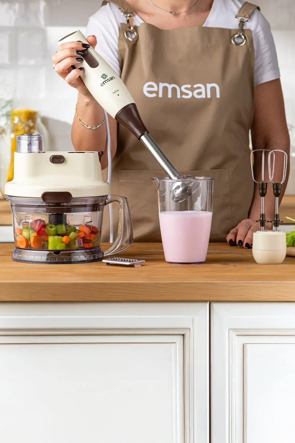 Krem Renkli Çok Fonksiyonlu Mutfak Robotu, Nostaljik Tasarım, 283