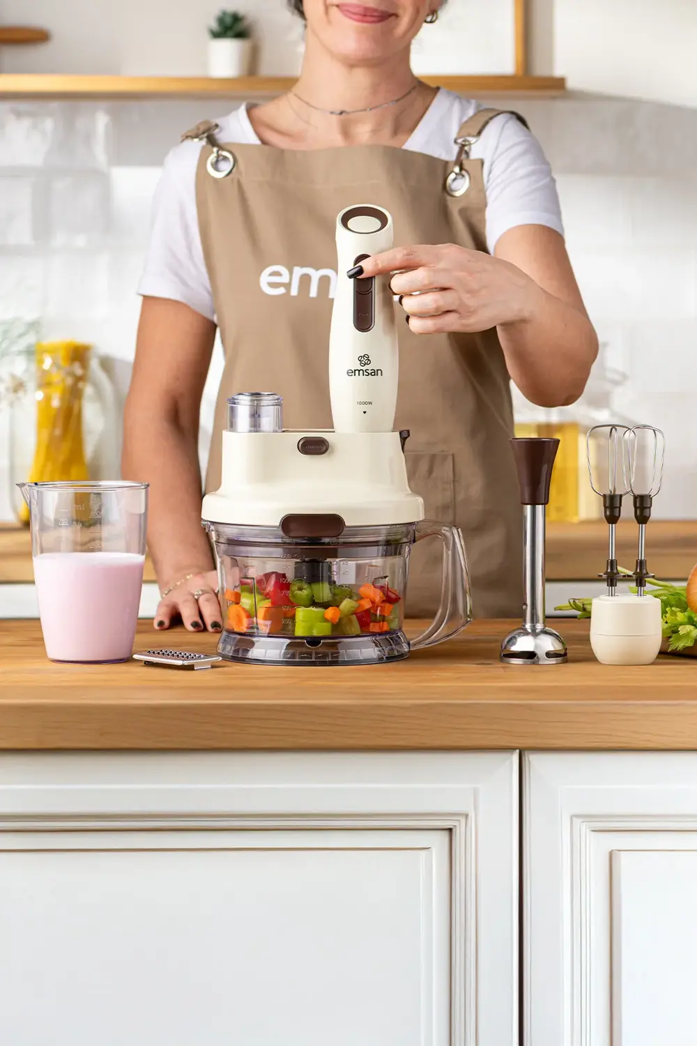 Krem Renkli Çok Fonksiyonlu Mutfak Robotu, Nostaljik Tasarım, 283