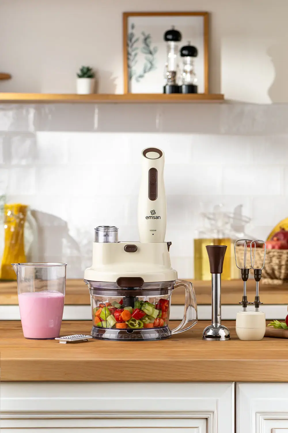 Krem Renkli Çok Fonksiyonlu Mutfak Robotu, Nostaljik Tasarım, 283