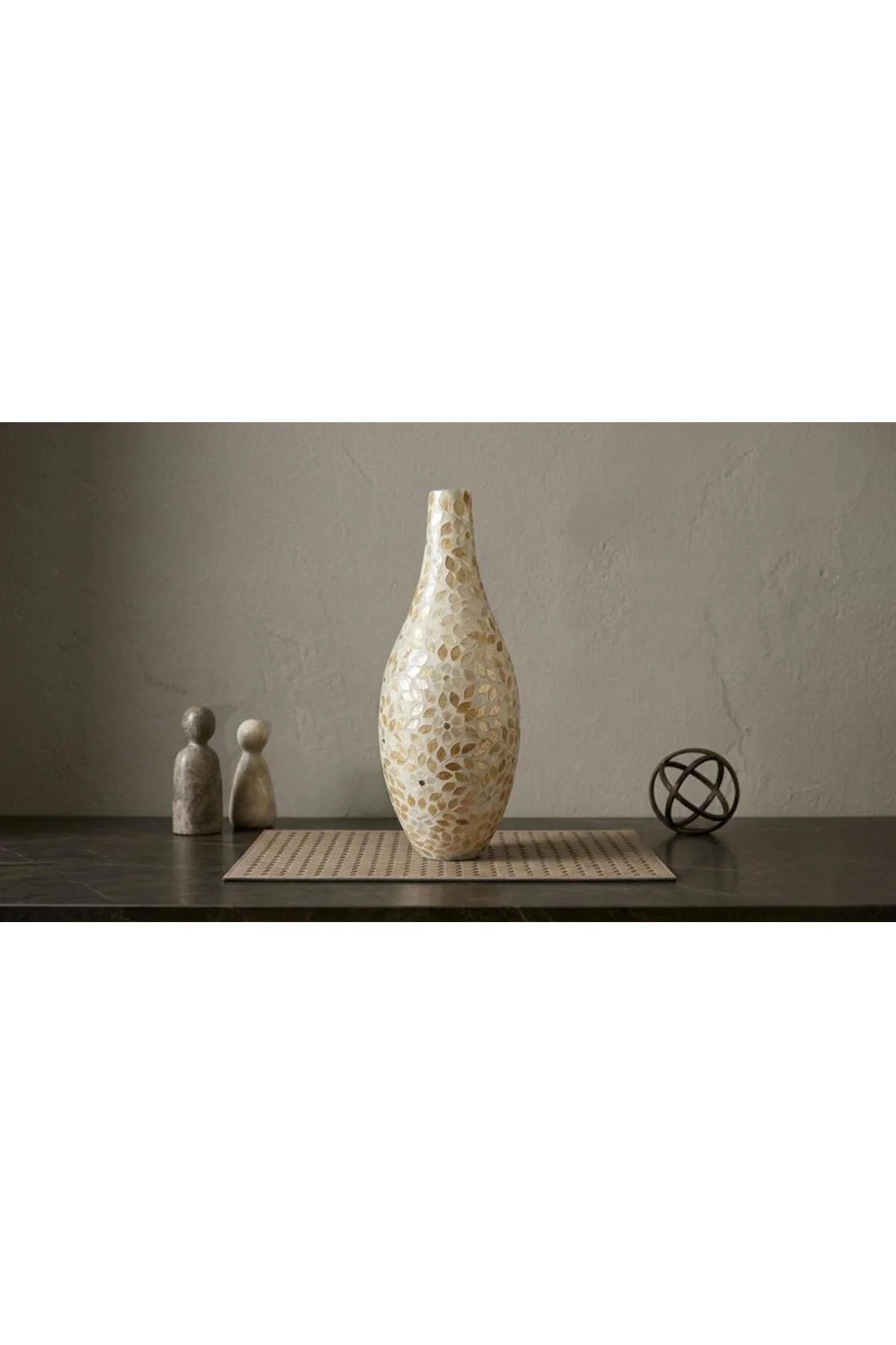 KREM SEDEFLİ VAZO 62CM Fiyatı, Yorumları ve Özellikleri