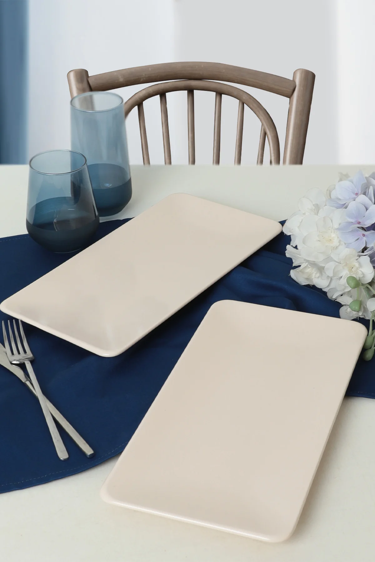 Krem Siera Kayık Tabak 33 Cm 2 Adet