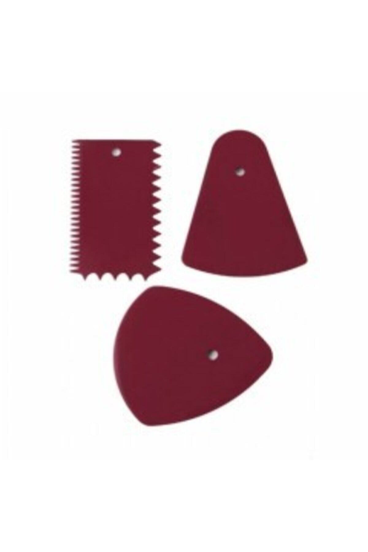Krema Ve Hamur Kazıyıcı 3' Lü Set Bordo