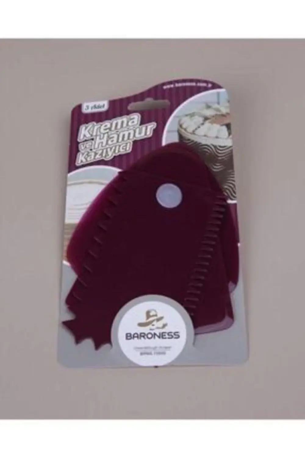 Krema Ve Hamur Kazıyıcı 3' Lü Set Bordo