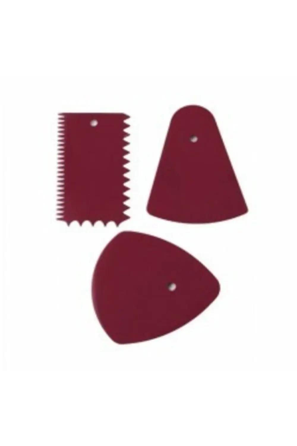 Krema Ve Hamur Kazıyıcı 3' Lü Set Bordo