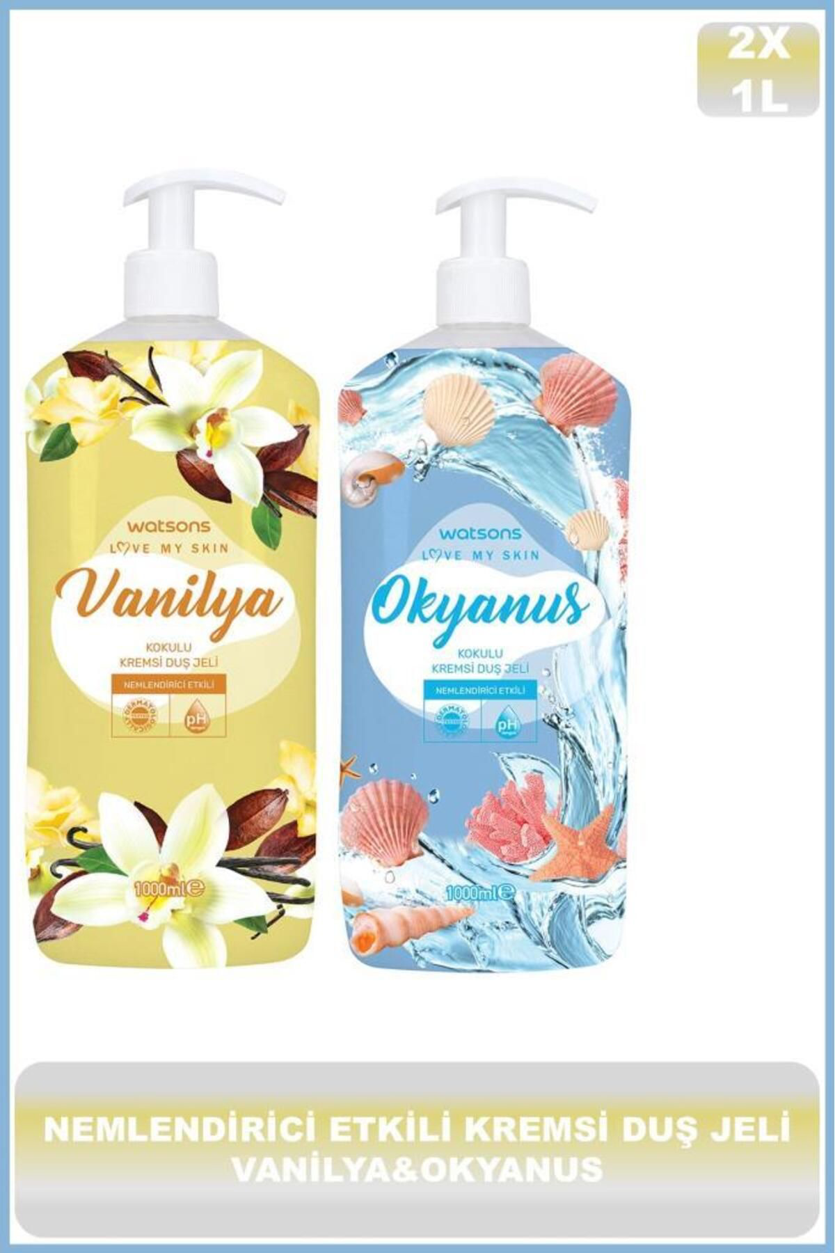 Kremli Duş Jeli Okyanus 1L + Kremli Duş Jeli Vanilya 1L