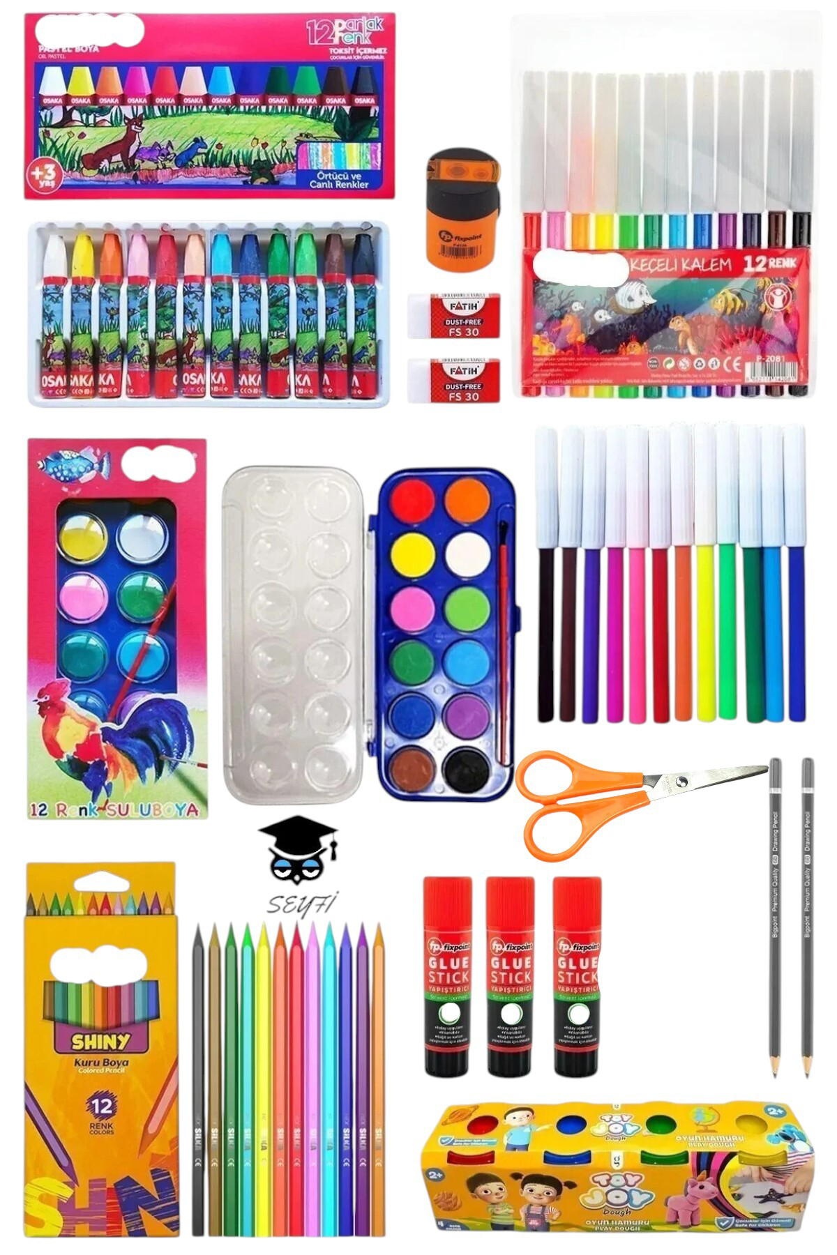 Art Kreş Anasınıfı Anaokulu Okul Kırtasiye Seti Okula Dönüş Seti 14 P