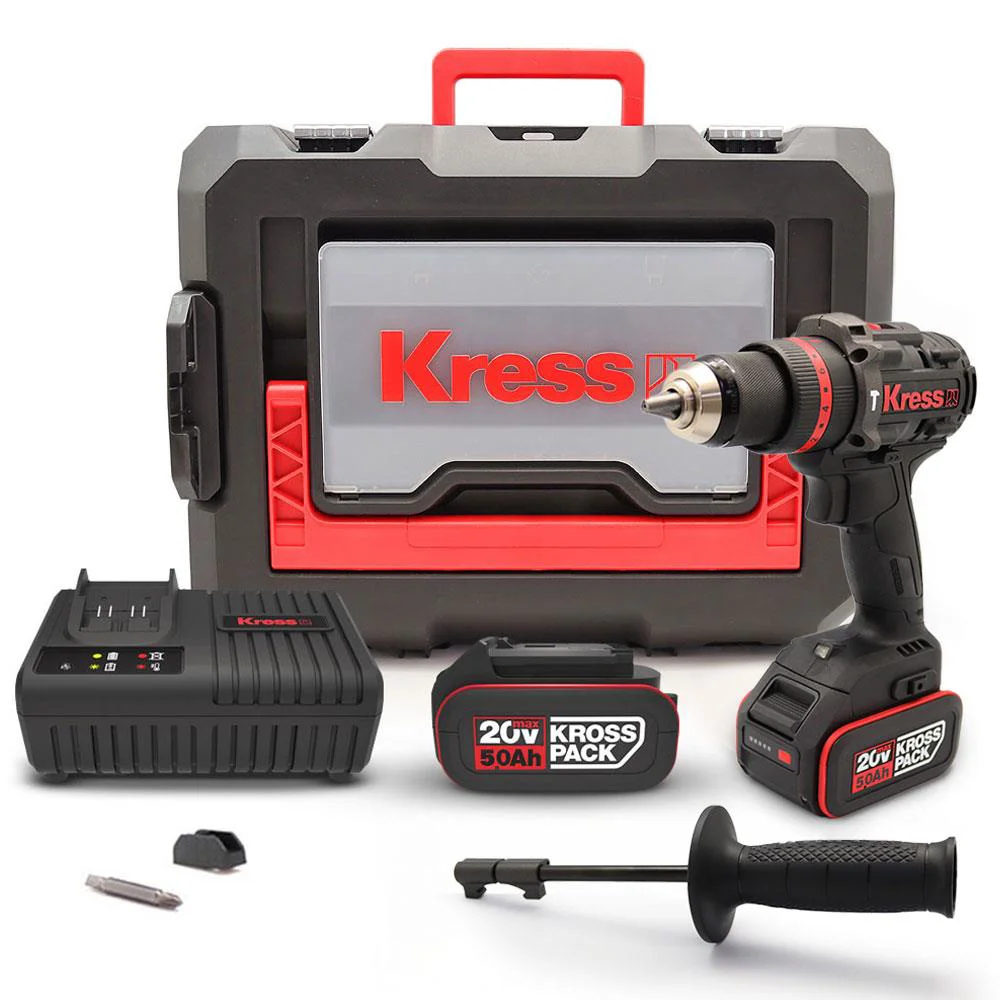Kress KUC33.1 20Volt/5.0Ah Li-ion 95Nm Çift Akülü Kömürsüz Profesyonel Şarjlı Darbeli Matkap Kress KUC33.1 20Volt/5.0Ah Li-ion 95Nm Çift Akülü Kömürsüz Profesyonel Şarjlı Darbeli Matkap