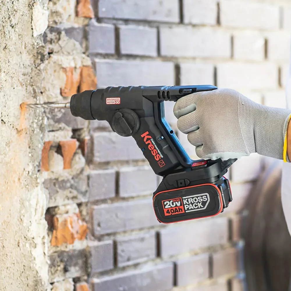 Kress KUC50.2 20Volt/4.0Ah. Li-ion Çift Akülü Kömürsüz 1.7J Profesyonel SDS-Plus Pnömatik Matkap + 10mm Mandren Kress KUC50.2 20Volt/4.0Ah. Li-ion Çift Akülü Kömürsüz 1.7J Profesyonel SDS-Plus Pnömatik Matkap + 10mm Mandren