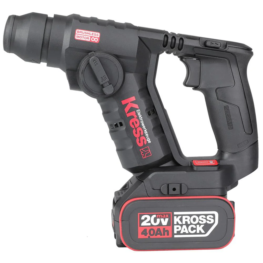 Kress KUC50.2 20Volt/4.0Ah. Li-ion Çift Akülü Kömürsüz 1.7J Profesyonel SDS-Plus Pnömatik Matkap + 10mm Mandren Kress KUC50.2 20Volt/4.0Ah. Li-ion Çift Akülü Kömürsüz 1.7J Profesyonel SDS-Plus Pnömatik Matkap + 10mm Mandren