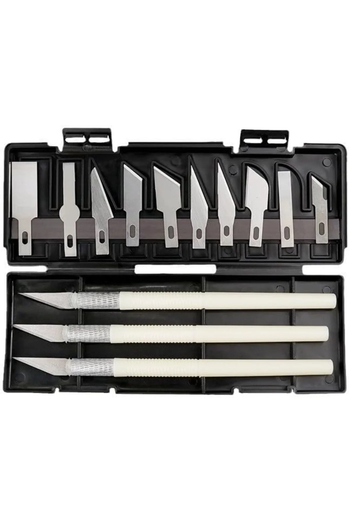 Kretuar Maket Bıçak Seti, 13 Parçalı, Paslanmaz Çelik, Ergonomik Tutamak, Değiştirilebilir U