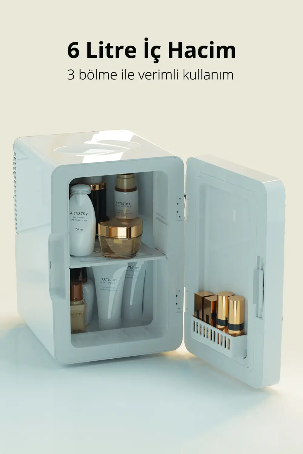 Krf-2505 Led Işıklı Taşınabilir Soğuk - Sıcak Ayarlı Kozmetik Min