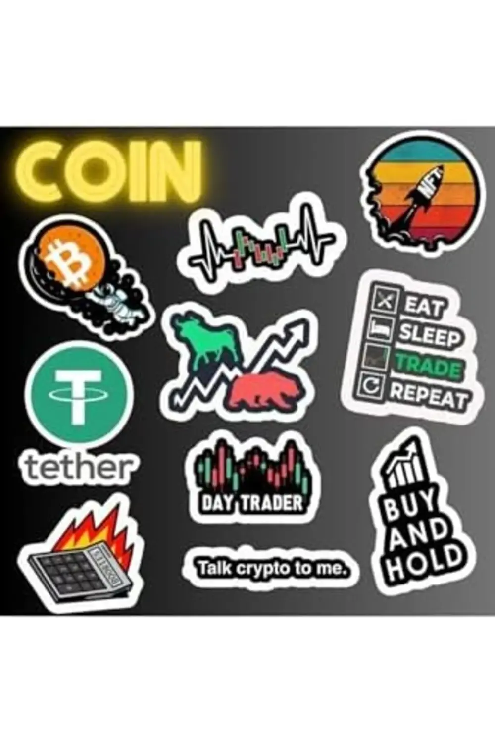 Kripto - Borsa - Trader Seti | Laptop Notebook Telefon Etiket 117