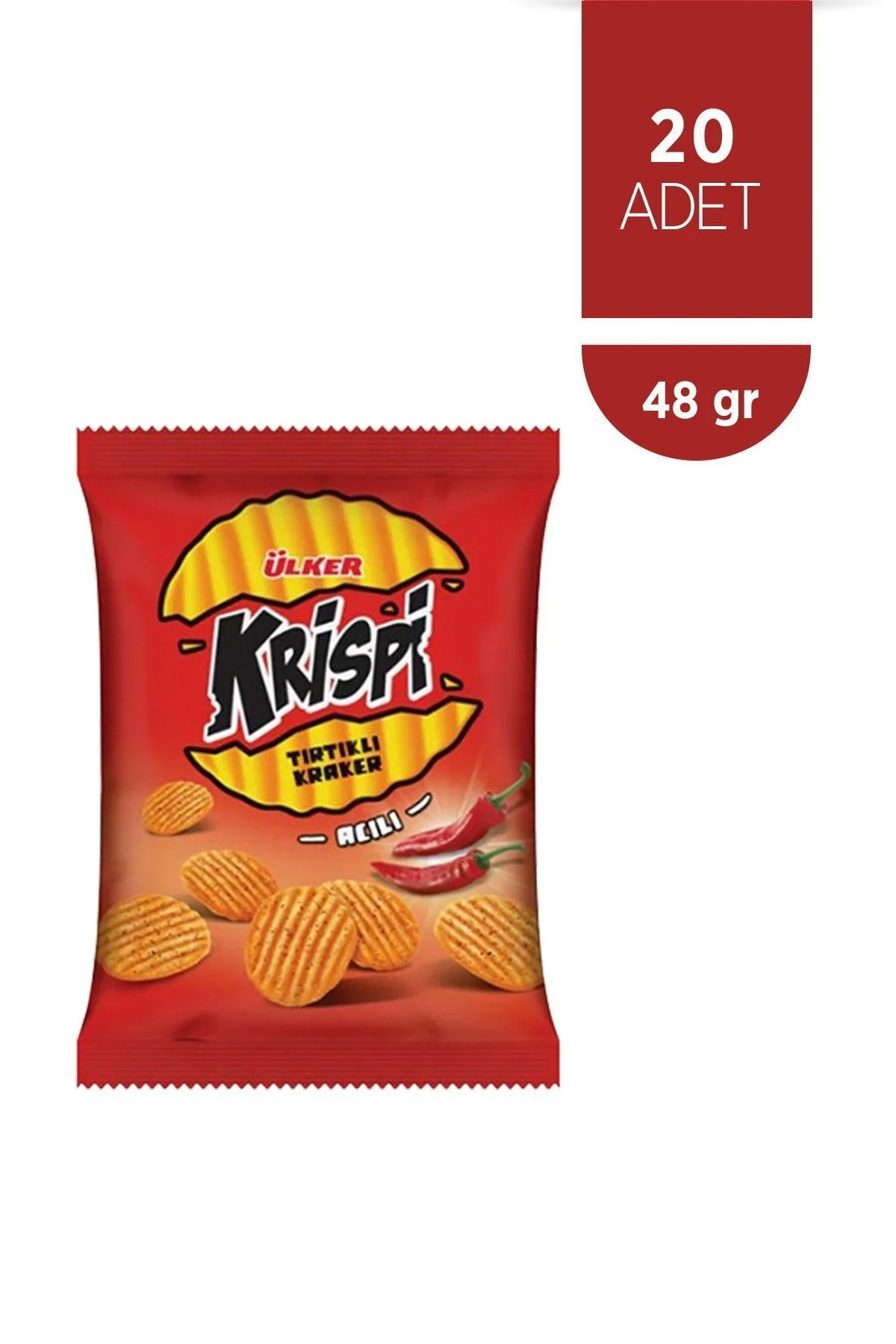 KRİSPİ Tırtıklı Kraker Acılı - 45 gram - 20 Adet