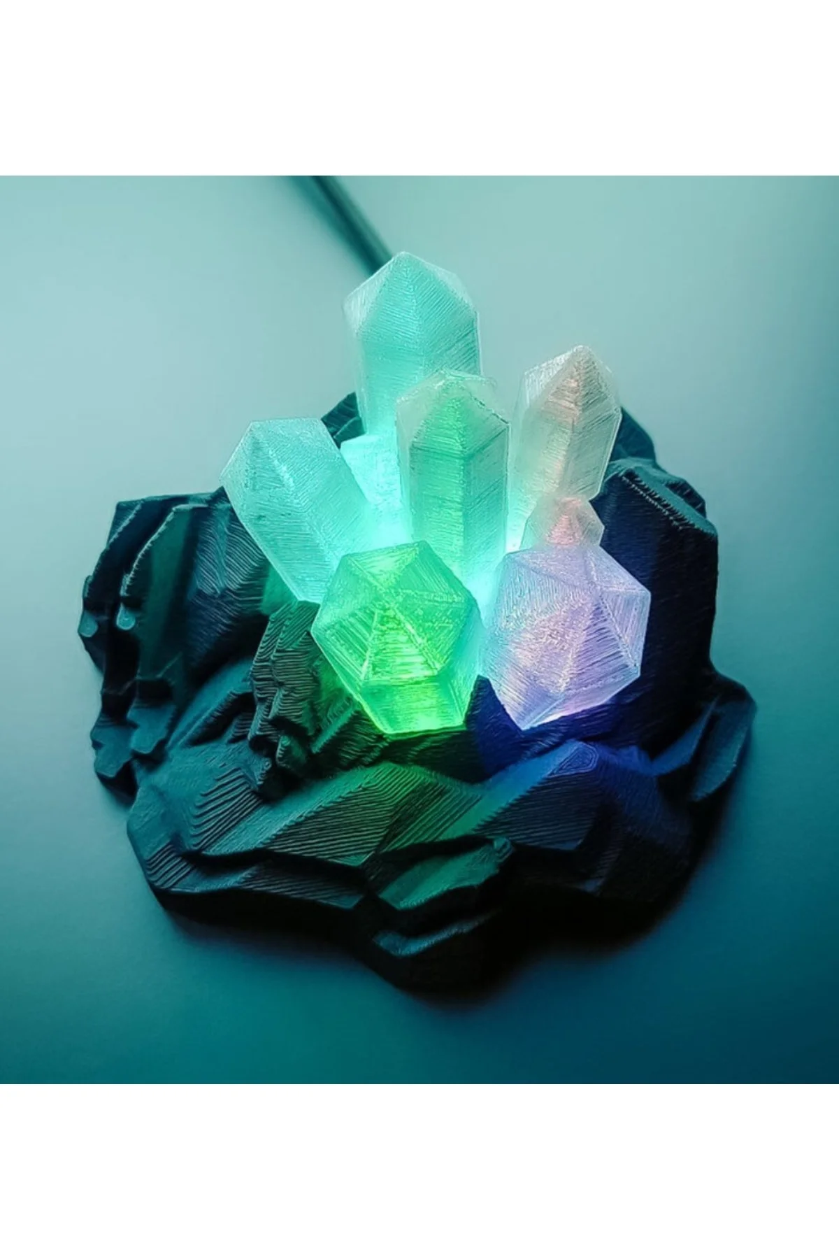 Kristal Başucu Gece Lambası Led Rgb Fişli Büyük Boy (20 Cm Çap)