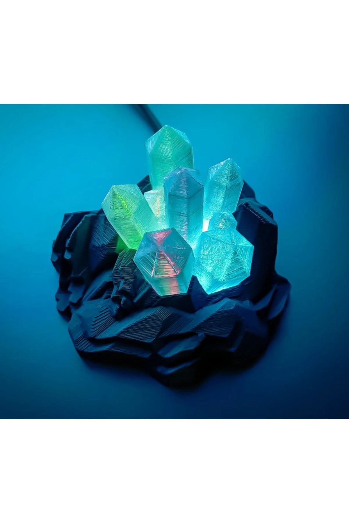 Kristal Başucu Gece Lambası Led Rgb Fişli Büyük Boy (20 Cm Çap)