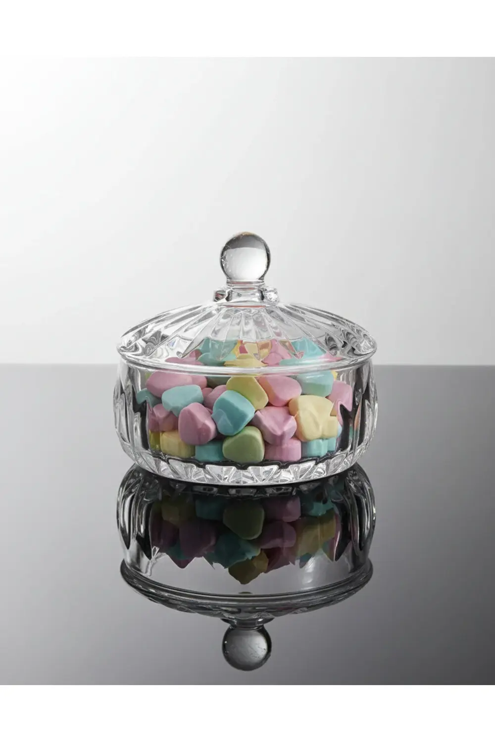 Kristal Cam Şekerlik 350 ml – Kapaklı Hediyelik Lokumluk ve Dekor
