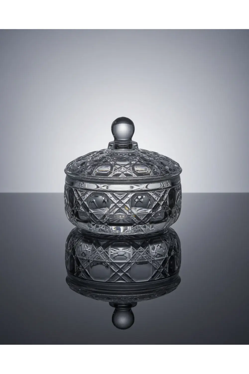 Kristal Cam Şekerlik 350 ml – Kapaklı Hediyelik Lokumluk ve Dekor