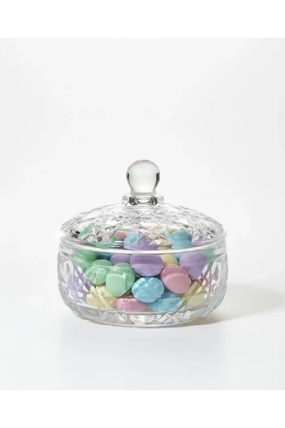 Kristal Cam Şekerlik 350 ml – Kapaklı Hediyelik Lokumluk ve Dekor