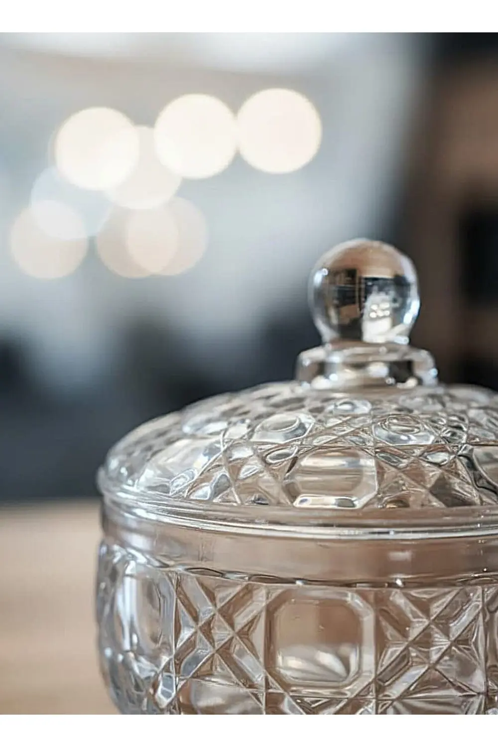 Kristal Cam Şekerlik 350 ml – Kapaklı Hediyelik Lokumluk ve Dekor