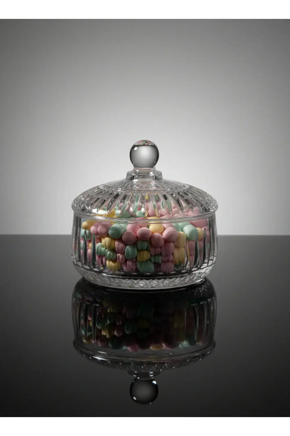 Kristal Cam Şekerlik 350 ml – Kapaklı Hediyelik Lokumluk ve Dekor