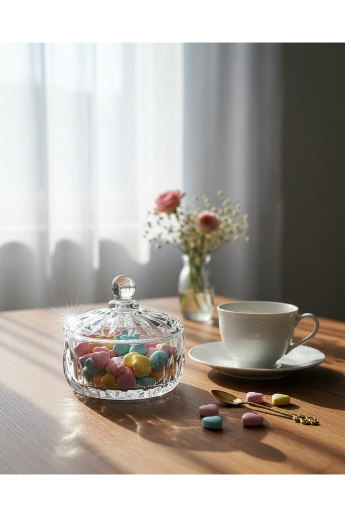 Kristal Cam Şekerlik 350 ml – Kapaklı Hediyelik Lokumluk ve Dekor Kristal Cam Şekerlik 350 ml – Kapaklı Hediyelik Lokumluk ve Dekor