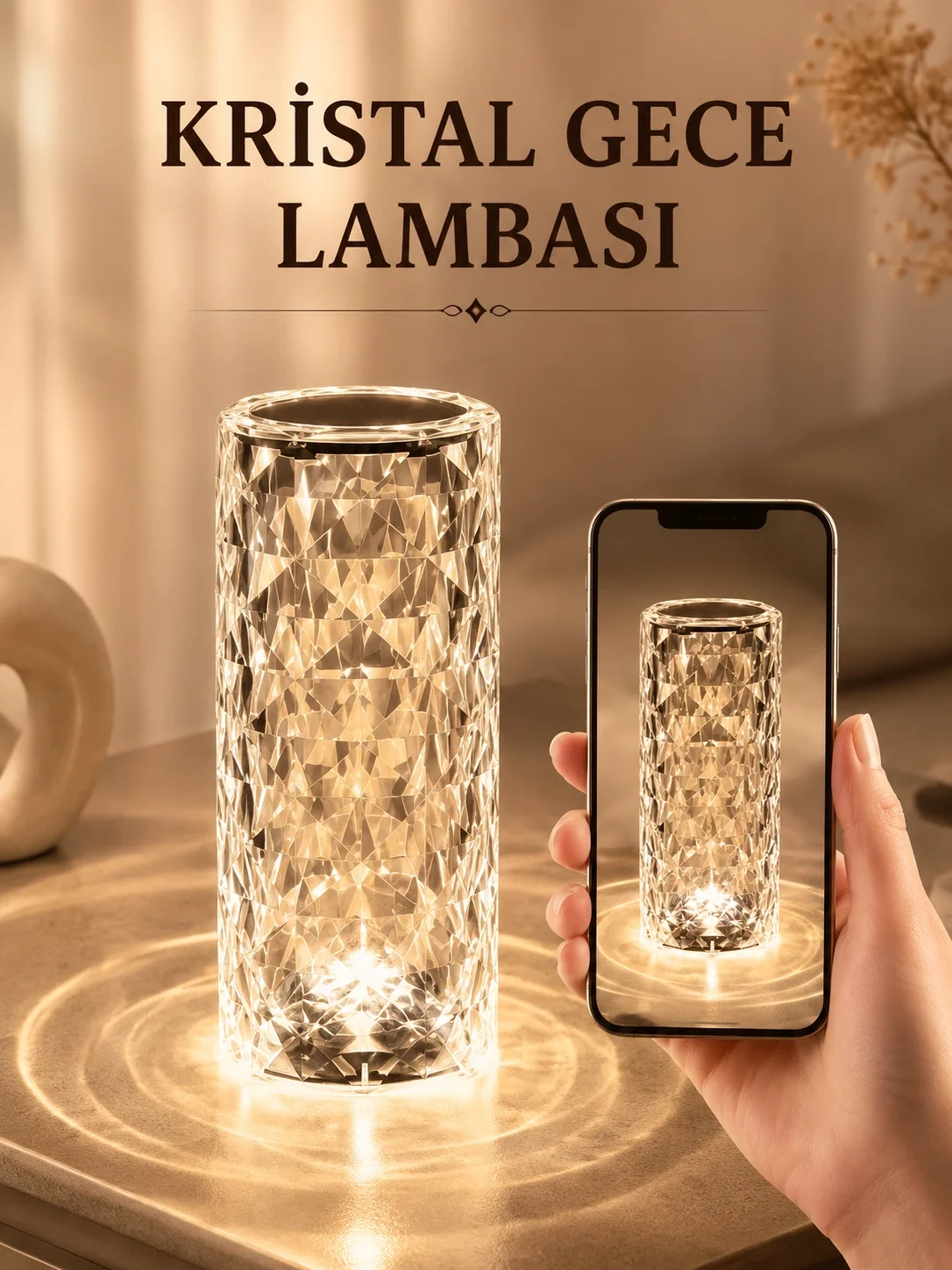 Kristal Dokunmatik Ve Kumandalı Masa Ve Gece lambasI Fiyatı, Yorumları ve Özellikleri