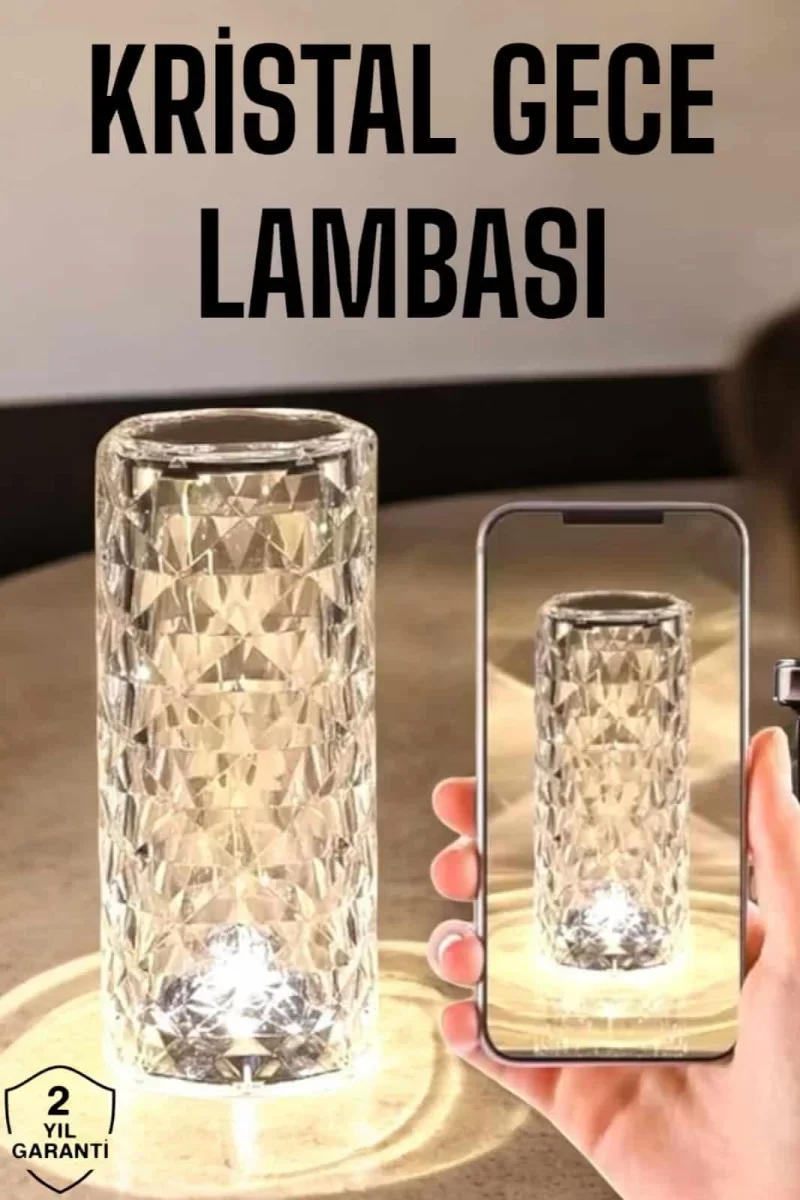 Kristal Dokunmatik Ve Kumandalı Masa Ve Gece lambası - Lisinya