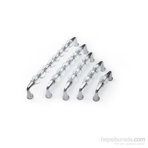 Kristal Dolap Çekmece Kulp Tutucu Krom 160mm